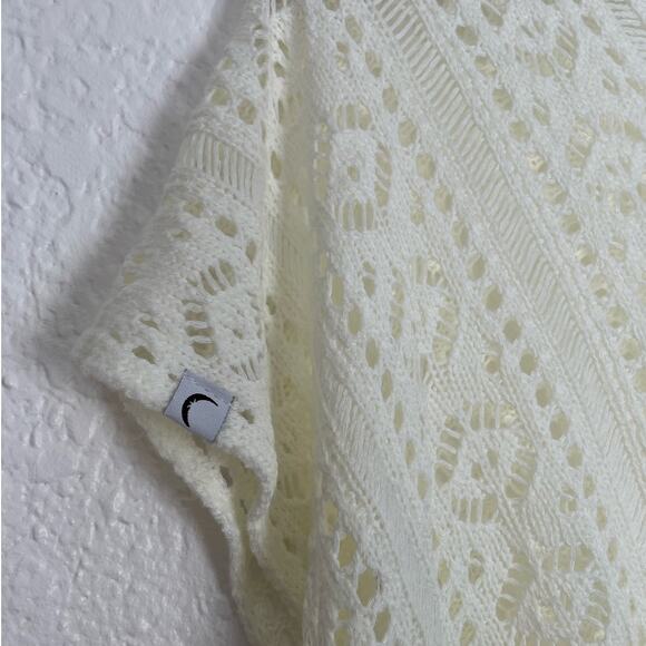 Zyia Active Swimwear Cream Open Knit Swim Cover Up Boho Size Small - Picture 4 of 6